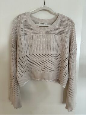 Women's Cream Knit Sweater Cardigan